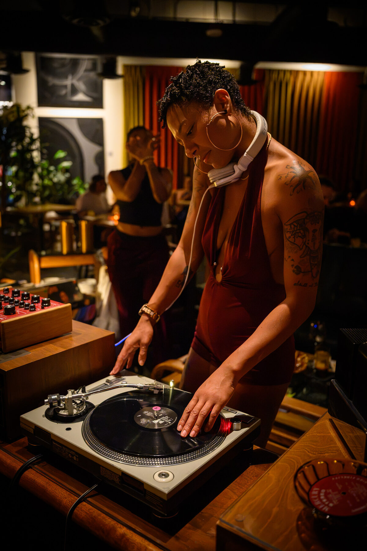 DJ Mahay at the turntables